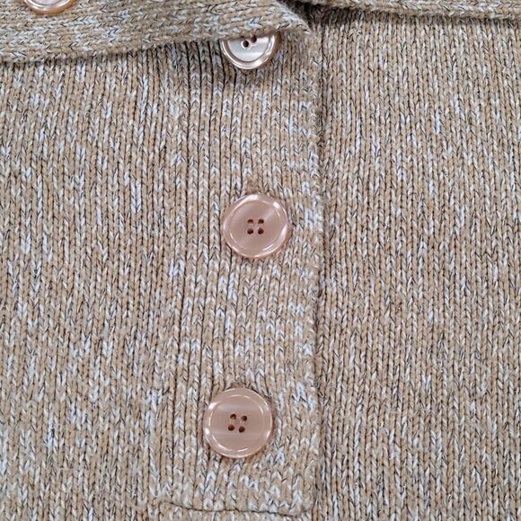 🔹️Sag Harbor Tan Buttoned Cowl Neck Sweater Medium - Picture 5 of 9